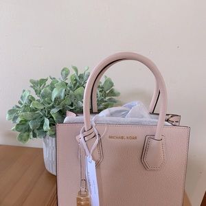 Michael Kors Mercer Small Leather Tote Soft Pink
